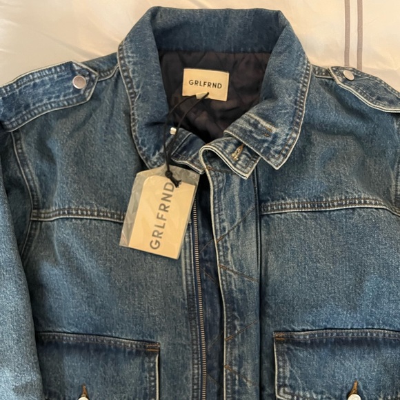 NWT Revolve GRLFRND Arden Cargo Denim Jacket Size Small - Picture 9 of 10